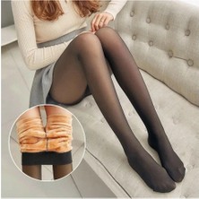 Modatime Ten Görünümlü Içi Kürklü Kilotlu Kadın Peluş Tayt Mucize Çorap