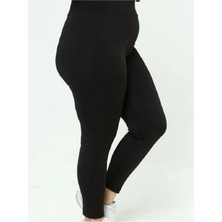 Ncd Collection Kadın Siyah Büyük Beden Yüksek Bel Dalgıç Kumaş Toparlayıcı Uzun Tayt