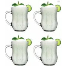6'lı Set Gurme Ayran Bardağı, Kulplu, 350 Cc, Orijinal Kutulu
