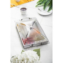 Akrilik Barok Füme Büyük 6 Bölmeli Tek Kapaklı Kahvaltılık