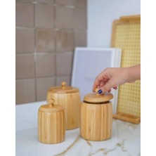 3'lü Bambu Baharat ve Şekerlik Seti, Şık ve Doğal Tasarım