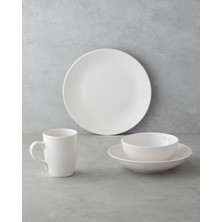 Seramik Yemek Takımı 4 Parça Krem, Şık ve Kullanışlı Set