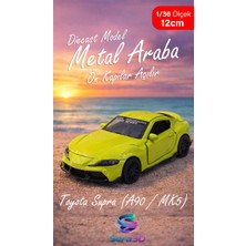 Sera3D Lime Yeşil Spor Araba Modeli 1:36 Ölçek Metal Diecast Oyuncak – Açılır Kapı - Çekbırak