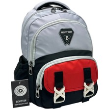 Bevitton Gri-Siyah Hafif Suya Dayanıklı Unısex Lüks Kreş Ana Okulu & Kreş Okul Çantası