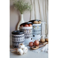 Metal Sebze Kovası 3'lü Set, Patates, Soğan ve Sarımsaklık