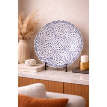 Loremp El Yapımı Iznik Desenli Çini Tabak 30 x 30 cm