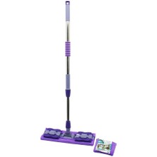 Go İthalat Mandallı Yüzey Temizlik Palet Mop M.fiber Paspas - Yedekli Duvar Silme Mop Metal Uzayan SAP=70-107CM- 360° (5440)