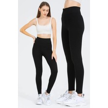 Mira Butik Kadın Çelik Tayt Toparlayıcı Etkili Siyah Yüksek Bel Kadın Günlük ve Spor Tayt