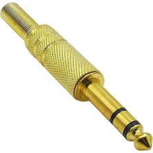 Derin Stok PM-2227 Gitar Jack Stereo Sarı Gold Metal