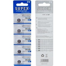 Derin Stok Supex CR1220 3 Volt 5'li Blister Lityum Pil