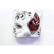 Derin Stok Kırmızı Renk Işlemeli Seramik Malzemeden Imal Venedik Kedi Model Magnet