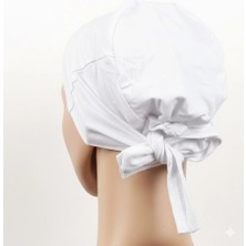 Derin Stok Dikişsiz Bağlamalı Tesettür Bone - Bağlamalı Bandana Beyaz