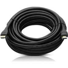 Derin Stok Fully G-507DS Plastik Düz Siyah 10 Metre Gold Poşetli HDMI Kablo