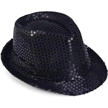 Derin Stok Çocuk Boy Siyah Payetli Şapka Gösteri Şapkası Michael Jackson Şapkası 54 No