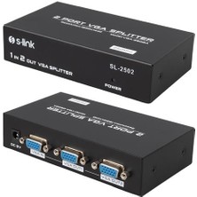 Derin Stok S-Link SL-2502 2 Port VGA Splitter Dağıtıcı