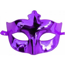 MiraLive Mor Renk Kostüm Partisi Ekstra Parlak Balo Maskesi 15X10 cm