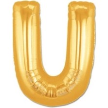 Derin Stok U Harf Folyo Balon Altın Renk 40 Inç
