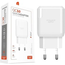 Derin Stok Powerway Qc3 3 Amper 18W Tüm Telefonlarla Uyumlu USB Hızlı Şarj Adaptörü
