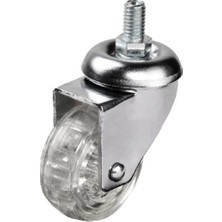 Derin Stok 302 - 50X20 mm Şeffaf Makaralı Vidalı Teker