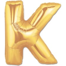 Derin Stok K Harf Folyo Balon Altın Renk 40 Inç
