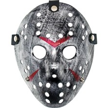 Derin Stok Jason Maskesi Hannibal Maskesi Metal Gümüş Renk 20X25 cm