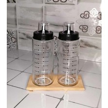 Derin Stok Ahşap Yağdanlık Altlığı -2 Bölmeli Yağlık Sosluk Standı