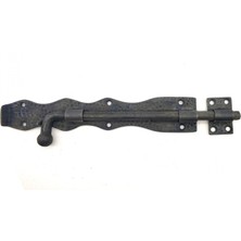 Derin Stok Antika Tarz Dekoratif Pirinç Dövme Kapı Sürgüsü - 25CM, Oksit