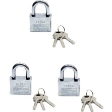 Derin Stok Akıllı Anahtarlı Asma Kilit 3lü Set - Mastercare Tri-Moon Anahtarlı 3 Lü Çelik Asma Kilit