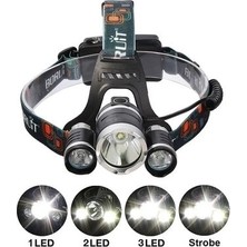 Derin Stok T6 Kafa Feneri 5000 Lumens 3xcree Xm-T6+2r5 Lamba LED Kamp Lambası