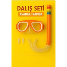 Mustran Çocuk 3'lü Set Maske-Şnorkel-Kulak Tıkacı Küçük Model Orjinal Kutulu Deniz Havuz Dalış Hediyelik