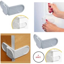 Derin Stok Bebek Çocuk Güvenlik Çekmece ve Dolap Için Kendiliğinde Yapışkanlı Vidasız Köşe Kapak Kilidi x 2 Ad
