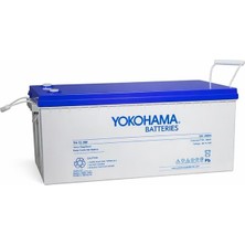 Derin Stok Yokohama YH-27019 12V 200AH Tam Bakımsız Deep Cycle Jel Akü (532X240X221MM)