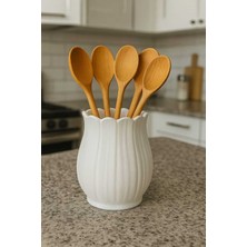 Pratik Tezgah Üstü Dik Kaşıklık, Beyaz, Organize ve Şık Tasarım