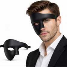 Derin Stok Siyah Yarım Erkek Maske – Phantom Parti &amp; Balo Maskesi