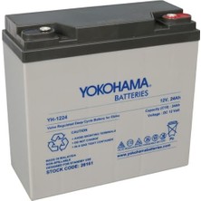 Derin Stok Yokohama YH-122.4 12 Volt - 24 Amper Elektrikli Bisiklet Aküsü (180X76X167 Mm)