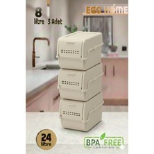 3'lü 8l Mini Sebze ve Meyve Sepeti, Organizer ve Banyo Düzeni Seti