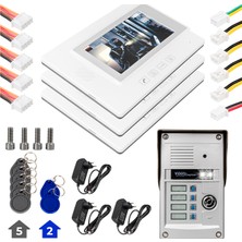 Derin Stok 37T4 2 Daire 7'' Nfc Destekli Görüntülü Diafon Kapı Zili Interkom Akıllı Ev Güvenliği S