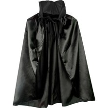 Derin Stok Siyah Renk Yakalı Halloween Pelerini 90 cm