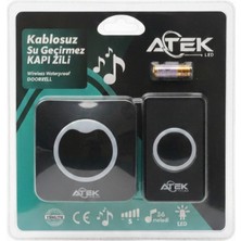 Derin Stok Siyah Kablosuz Su Geçirmez Kapı Zili