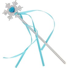 Derin Stok Kar Taneli Kalp Taşlı Saten Kurdeleli Karlar Ülkesi Elsa Asası Sopası 34 cm