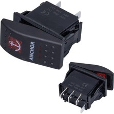 Derin Stok ﻿çapa Irgatı Sembollü Yaylı Işıksız 3 Pinli On-Off 12-24V Marin Switch
