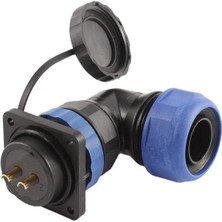 Derin Stok SD28 Su Geçirmez 2 Pin 28 mm Dörtgen Konnektör 90° Dirsek