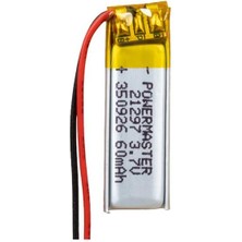 Derin Stok 350926 3.7 Volt 60 Mah Lityum Polimer Pil