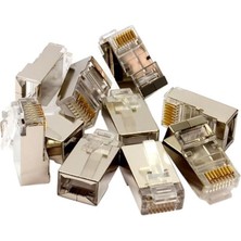 Derin Stok Metal RJ45 Cat6 Metal Uç 8p/8c 100'LÜ Paket