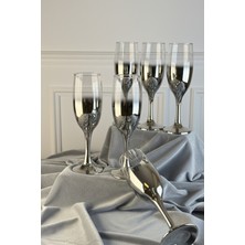 Lal Serisi Lüks Flüt Cam Kadeh Seti, 6 Parça, Şık Kokteyl ve Kutlama Takımı