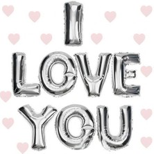 Derin Stok I Love You Folyo Balon Gümüş Renk 35 cm
