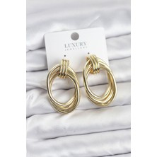 Nemere Pirinç Gold Renk Damla Model Vintage Kadın Küpe - TJ-BKP11628