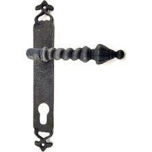 Nemere Antika Tarz Dekoratif Pirinç Burma Oda Kapı Kolu - 247X35 Mm, Oksit