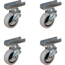 Nemere Furç Uzun-Sunta Bilyalı Teker (Frenli) - 20X50 - Gri - 18MM HKS185 - 4 Adet