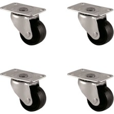 Nemere Furç Tablalı Bilyalı Teker - 28MM - Siyah HKS232 - 4 Adet